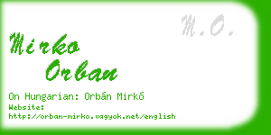 mirko orban business card