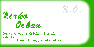 mirko orban business card